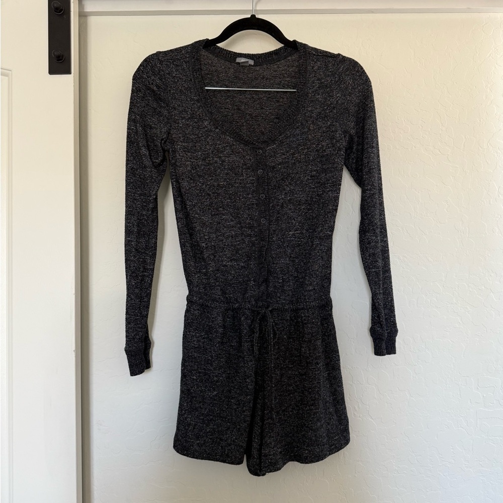 Aerie Romper Long Sleeve Shorts Drawstring Stretch Soft Loungewear Comfy Pj XS